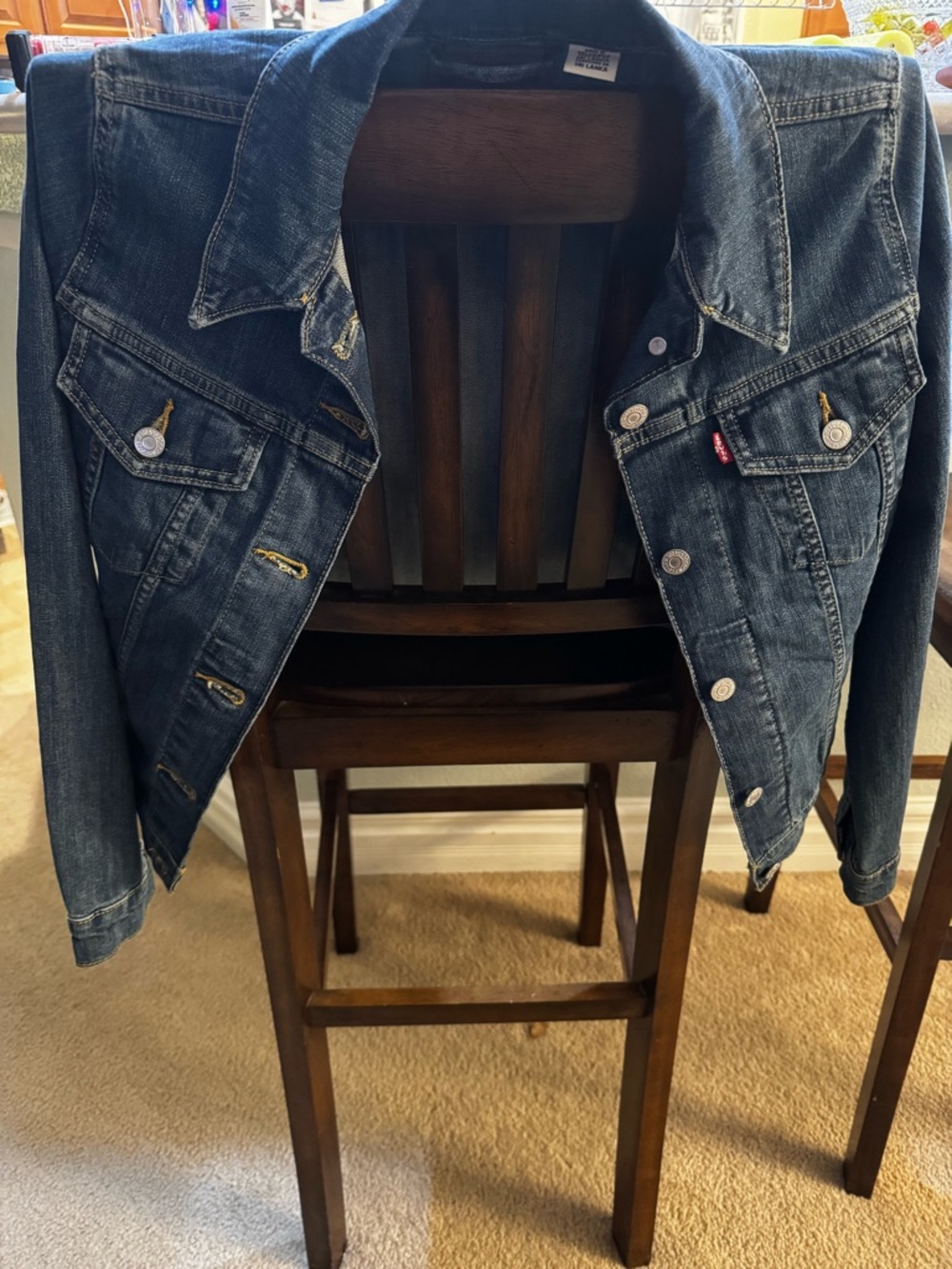 Levi’s Dark Wash Denim Jacket with Button Front